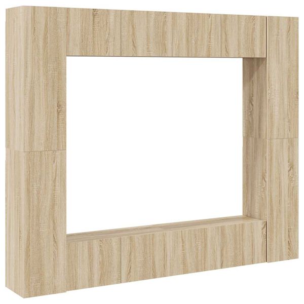 vidaXL 8 Piece TV Cabinet Set Sonoma Oak Engineered Wood