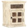 vidaXL Bedside Cabinet White 40x30x50 cm Solid Mango Wood