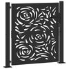 vidaXL Garden Gate Black 100x100 cm Steel Flame Design