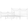 vidaXL Metal Bed Frame without Mattress with Footboard White 183x213cm