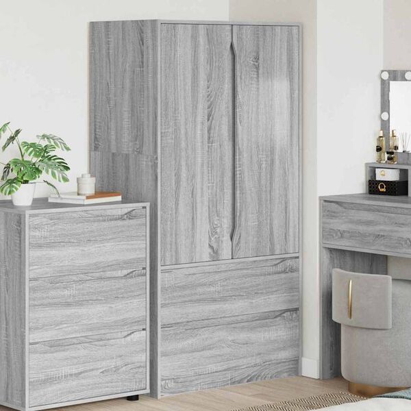 vidaXL Cabinet Manual Grey Sonoma 79.5 x 49 x 156 cm Engineered Wood
