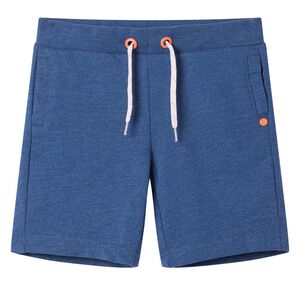 vidaXL Kids' Shorts with Drawstring Dark Blue Melange 116