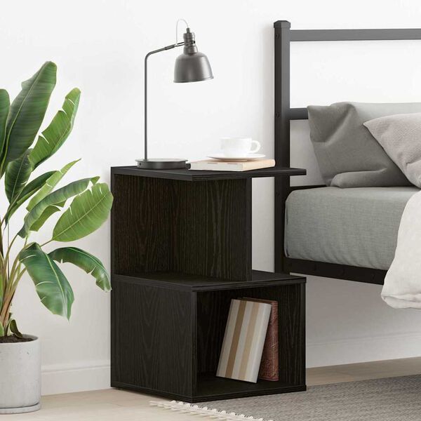 vidaXL Bedside Cabinet Black Oak 35 x 35 x 55 cm Engineered Wood
