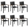 vidaXL 7 Piece Garden Dining Set Black
