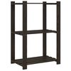 vidaXL 3-Tier Storage Rack Black 60x38x90 cm Solid Wood Pine
