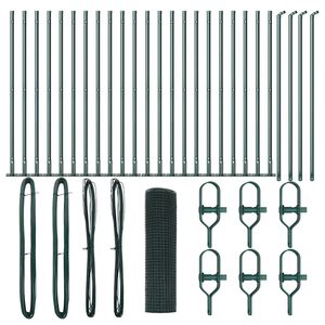 vidaXL Fence Post Green 50 x 0.5 m (12 x 12 mm mesh) Steel and PVC