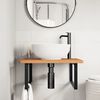 vidaXL Basin Shelf Wall Mounted Steel and Solid Wood Beech