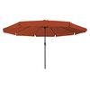 vidaXL Garden Parasol Red and Black 395 x 395 x 245 cm