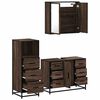 vidaXL 3 Piece Bathroom Furniture Set Brown Oak Engineered Wood