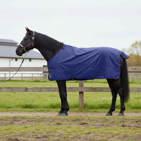 vidaXL Horse Blanket Full Navy Blue 125 cm Polyester