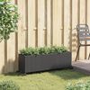 vidaXL Garden Planter with Wheels and 3 Pots Black 107x32x38 cm Poly Rattan