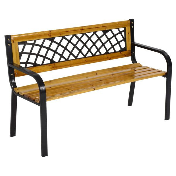 Lesli Living Garden Bench York 118x50x74 cm Metal Black