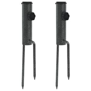 vidaXL Parasol Stands with Spikes 2 pcs 9x35 cm Galvanised Steel