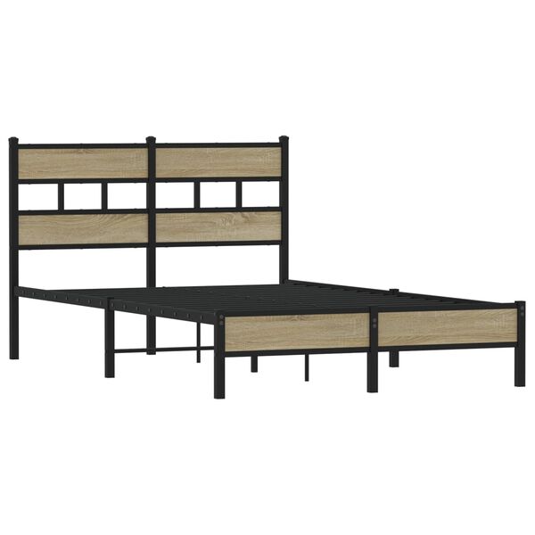 vidaXL Bed Frame without Mattress Sonoma Oak 120x190 cm Small Double Engineered Wood
