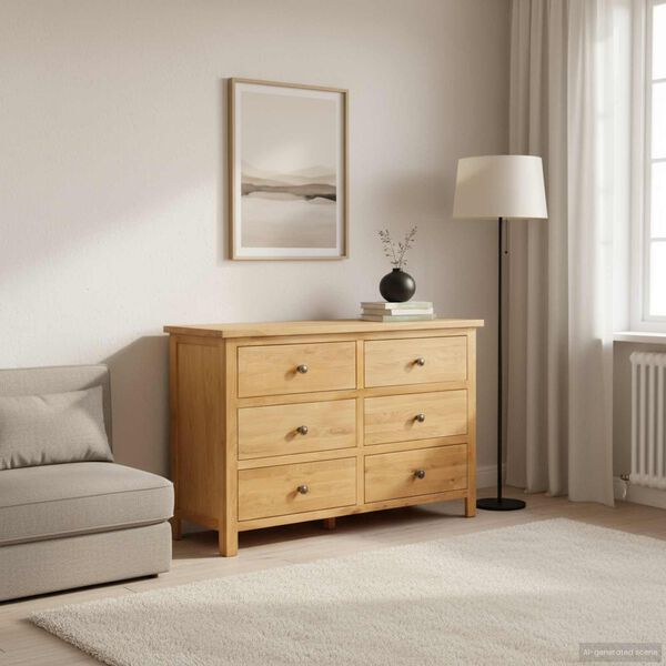 vidaXL Chest of Drawers 105x33.5x73 cm Solid Oak Wood