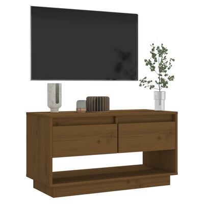 vidaXL TV Cabinet Honey Brown 74x34x40 cm Solid Wood Pine