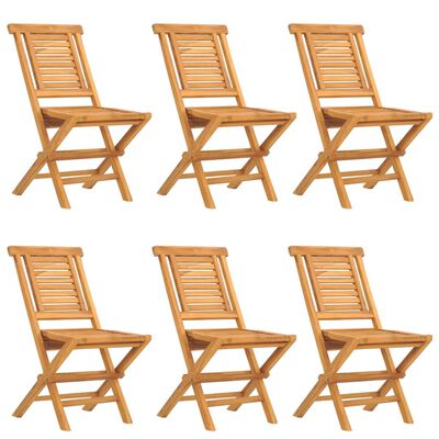 vidaXL Folding Garden Chairs 6 pcs 47x63x90 cm Solid Wood Teak