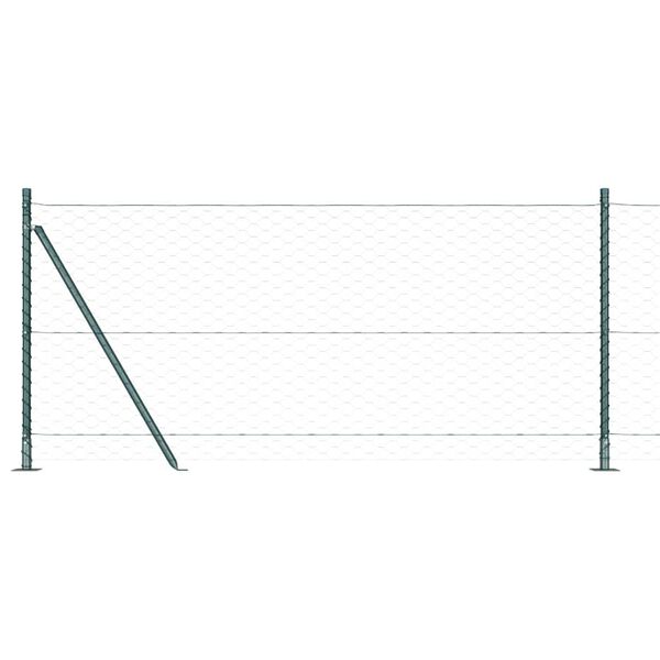 vidaXL Fence Post Green 100 x 0.8 m (50 mm mesh) Steel and PVC