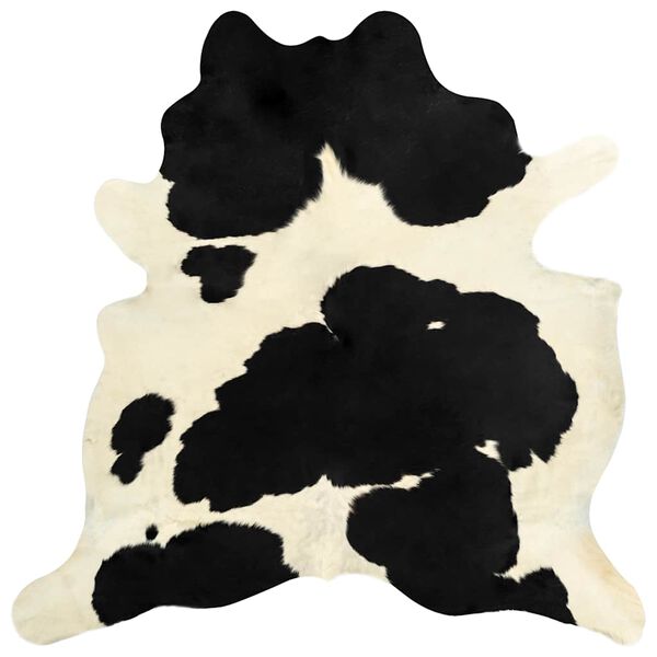 vidaXL Real Cowhide Rug Black and White 180x220 cm