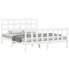 vidaXL Bed Frame without Mattress White King Size Solid Wood Pine