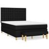 vidaXL Box Spring Bed with Mattress Black 140x190 cm Fabric