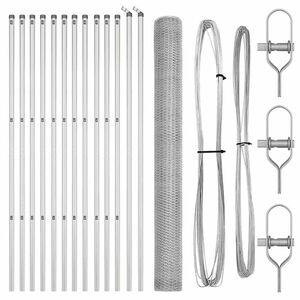 vidaXL Fence Post Silver