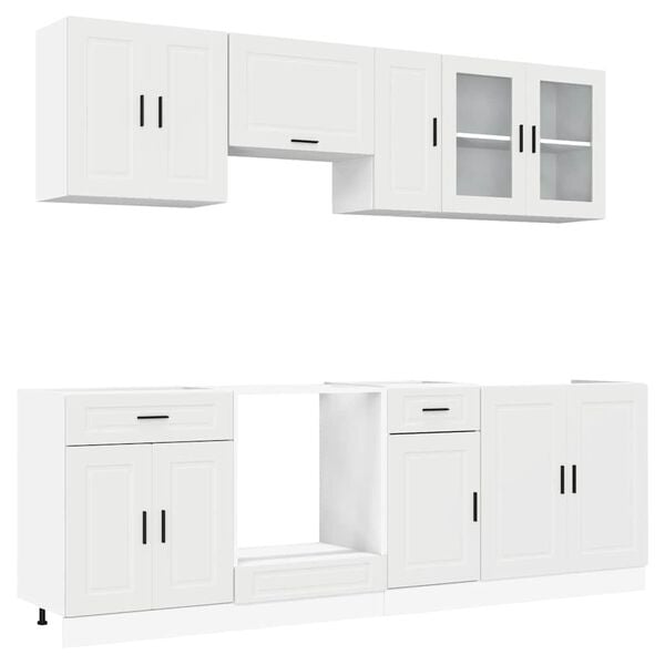 vidaXL 8 Piece Kitchen Cabinet Set Porto White Engineered Wood