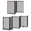 vidaXL Dog Gate with Door Foldable 15 Panels Black 750 cm Poplar Wood