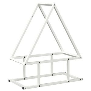 vidaXL Firewood Rack White 50x25x60 cm Cold-rolled steel