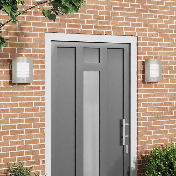 vidaXL Outdoor Wall Lights 2 pcs Silver 23.5 x 10.5 x 26 cm