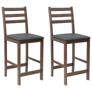 vidaXL Dining Chairs 2 pcs Solid Rubber Wood Light Brown