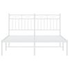 vidaXL Metal Bed Frame without Mattress with Headboard White 140x200cm