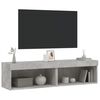 vidaXL TV Cabinets with LED Lights 2 pcs Concrete Grey 60x30x30 cm