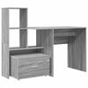 vidaXL Desk Grey Sonoma Engineered Wood 131.5 x 50 x 106.5 cm
