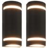 vidaXL Outdoor Wall Lights 2 pcs 35 W Black Half-round