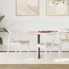 vidaXL Dining Chair 2 pcs White and Natural Solid Rubber Wood