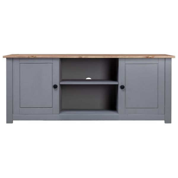 vidaXL TV Cabinet Grey 120x40x50 cm Solid Pine Wood Panama Range