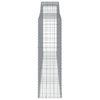 vidaXL Arched Gabion Baskets 4 pcs 400x50x160/180 cm Galvanised Iron