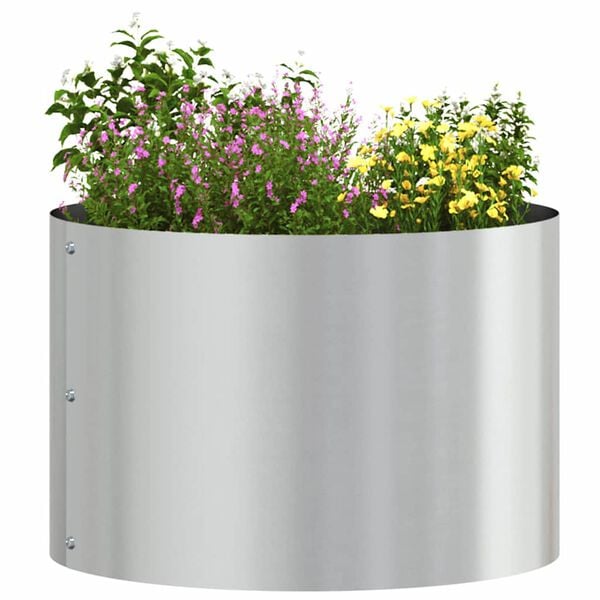 vidaXL Garden Planter Silver 30 x 30 x 20 cm Galvanised Steel