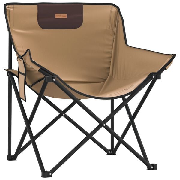 vidaXL Camping Chairs with Pocket Foldable 2 pcs Brown