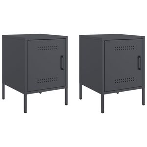 vidaXL Bedside Cabinets 2 pcs Anthracite 36x39x50.5 cm Steel