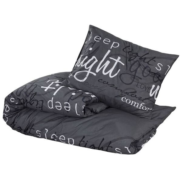 vidaXL Duvet Cover Set Black 240x220 cm Cotton