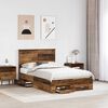 vidaXL Bed Frame with Headboard Old Wood 120 x 190 cm Engineered Wood