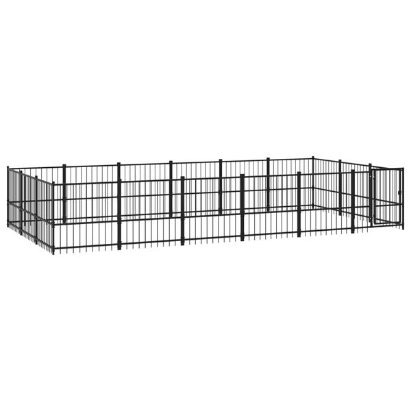 vidaXL Outdoor Dog Kennel Steel 16.94 m&sup2;
