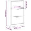 vidaXL Shoe Cabinet Grey Sonoma 63x24x103 cm Engineered Wood
