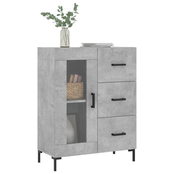 vidaXL Sideboard Concrete Grey 69.5x34x90 cm Engineered Wood