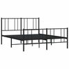 vidaXL Metal Bed Frame without Mattress with Footboard Black 120x200cm