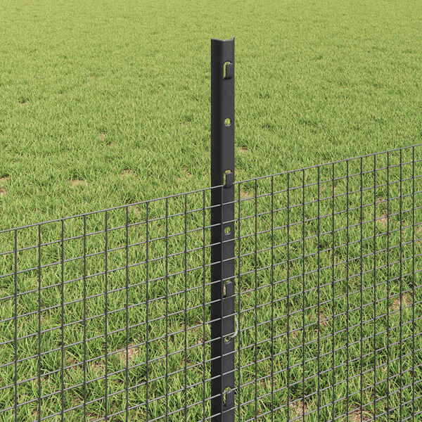 vidaXL Fence with Post Grey 0.5 x 10 m Steel