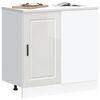 vidaXL Kitchen Base Cabinet "Porto" High Gloss White Engineered Wood