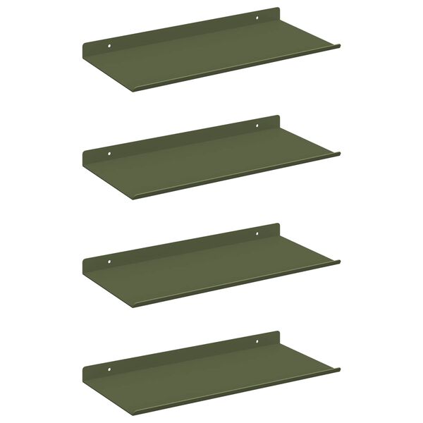 vidaXL Floating Shelf 4 pcs Olive Green 40 x 18 x 2.5 cm Steel